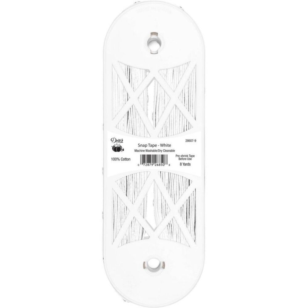 Dritz 8-Yards Cotton 12 Snap Tape White